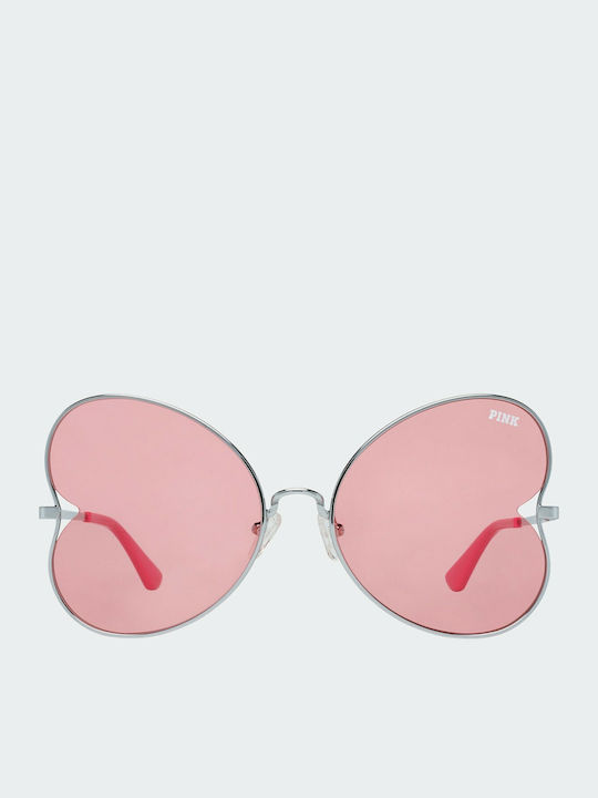 Victoria's Secret Sunglasses Silver with Metal Frame & Pink Lens