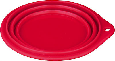 Trixie Μπολ Σιλικόνης Φαγητού & Νερού για Σκύλο Πτυσσόμενο σε Κόκκινο χρώμα 250ml 11cm
