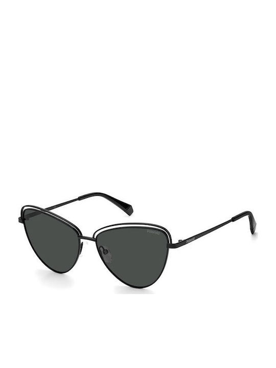 Polaroid Women's Sunglasses with Black Metal Frame and Black Polarized Lens PLD4094/S 807M9