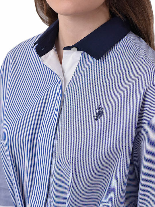 Ella Summer Midi Shirt Dress Blue