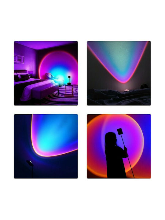 GloboStar Rainbow Blue 180° Dekorative Lampe Sonnenuntergang Schwarz