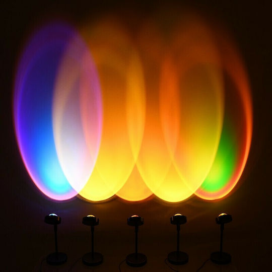 GloboStar Projector Διακοσμητικό Φωτιστικό Rainbow Blue 180° LED Sunset 23x59εκ.