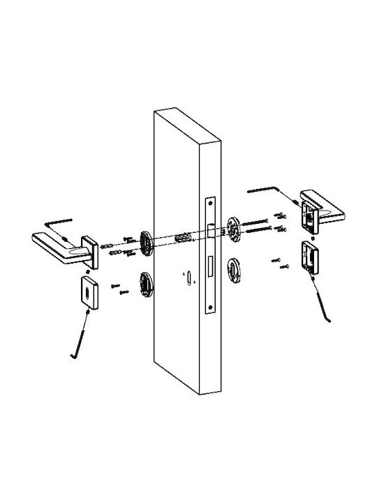 Conset Lever Middle Door with Rosette C805 Pair Black