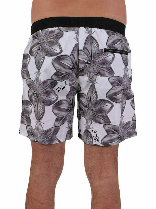 Karl Lagerfeld KL21MBM10 Men's Swimwear Shorts Gray with Patterns