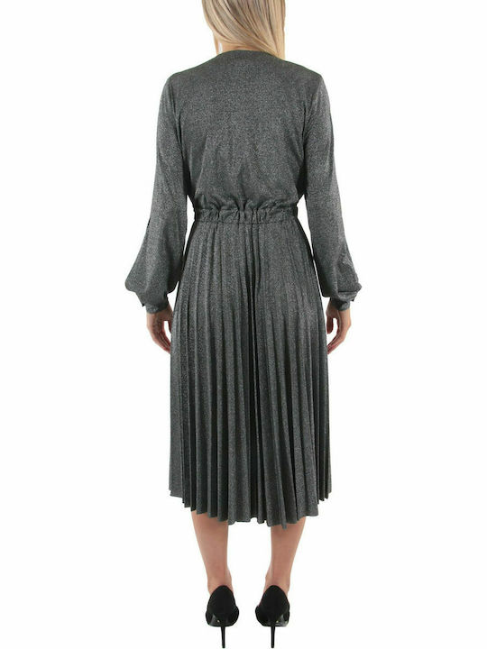 Trussardi Midi Abendkleid Wickel Gray