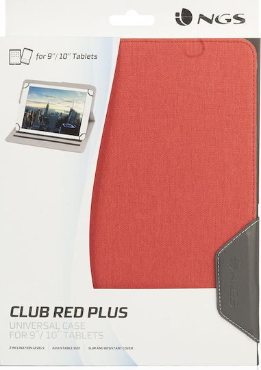NGS Clubplusred Flip Cover Κόκκινη (Universal 9-10.1")