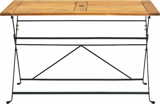 Zusammenklappbarer Café-Garten- und Terrassentisch 120x70x74 Braune Zusammenklappbarer Café-Garten- und Terrassentisch 120x70x74 Braune
