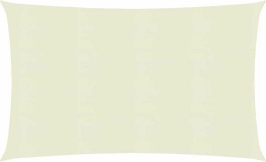 vidaXL Rectangular Shade Sail Ecru With Hoop 3.5x5m 160gr/m² made of HDPE 160gr/m²