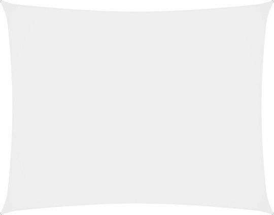 vidaXL Rectangular Shade Sail White With Hoop & with PU Coating 3x4m Rectangle made of Oxford fabric