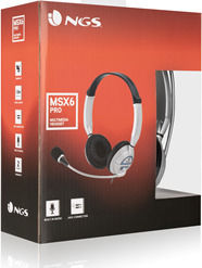 NGS MSX6 Pro On Ear Multimedia Headphone with Microphone 3.5mm Jack Silver