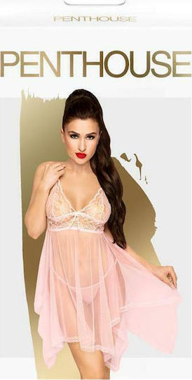 Penthouse Naughty Doll Sexy Σετ με Ρόμπα Ροζ