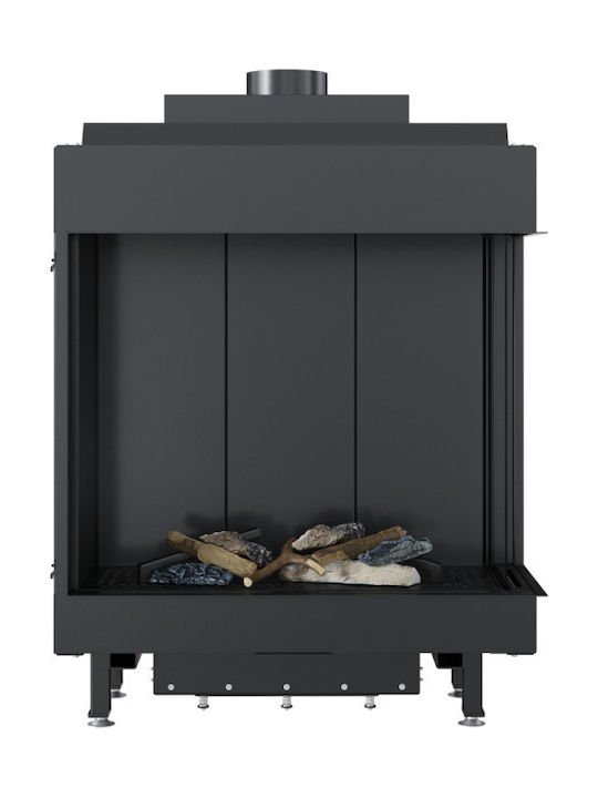 Kratki Leo P 76 62 G20 Ενεργειακό Τζάκι Αερίου 8.6kW Δεξιά Γωνία με Σταθερή Πόρτα