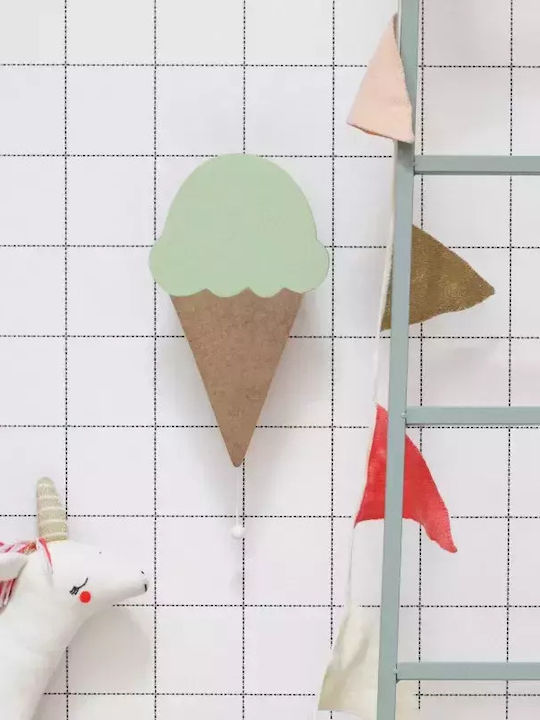 April Eleven Kinder Wandleuchte Hölzernes Ice Cream Green