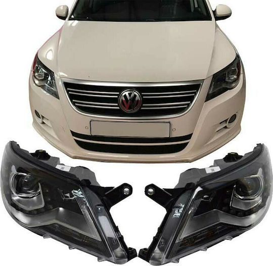 Carner Предни светлини LED за Volkswagen Тигуан Изглед на фейслифта mk1 R-line 2007-2011 2бр