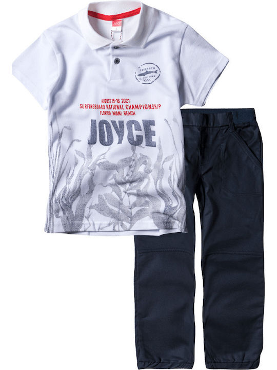 Joyce Kids Set with Pants Summer 2pcs White