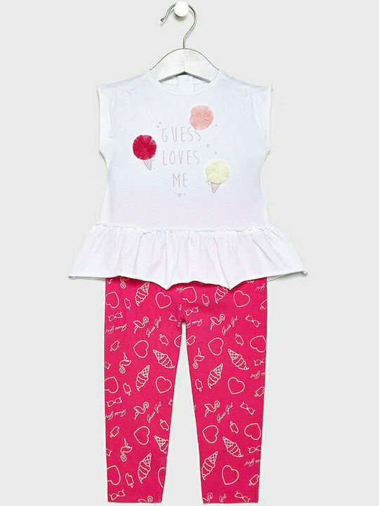 Guess Kids Set with Leggings Summer 2pcs White