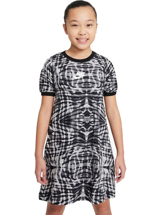 Sportswear Children's Dress Short Sleeve Knitted Black