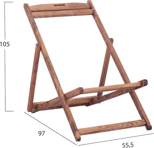 HomeMarkt Lemnos Skeleton for Director's Chair Wooden 55.5x97x105cm Beige