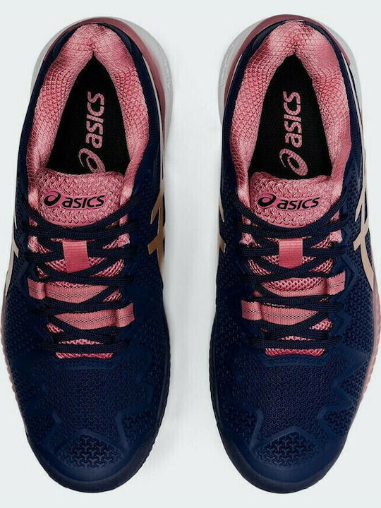 ASICS Gel-Resolution 8 Γυναικεία Παπούτσια Τένις για Χωμάτινα Γήπεδα Peacoat / Rose Gold