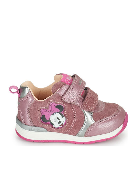 Geox Παιδικά Sneakers Risho Ανατομικά με Σκρατς για Κορίτσι Ροζ