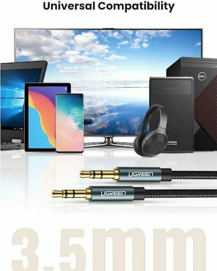 Ugreen 3.5mm Male to 3.5mm Male Audio Cable Black 1m with Gold Plated Terminals 10685
