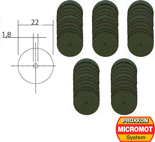 Proxxon Cutting Discs for Modeling Cutting Disc for Panels Hole Diameter 22mm 50pcs