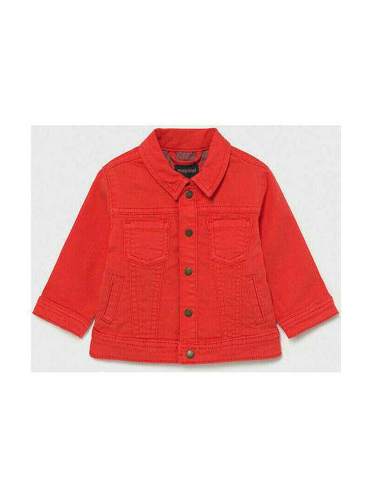 Mayoral Kids Denim Jacket short Red