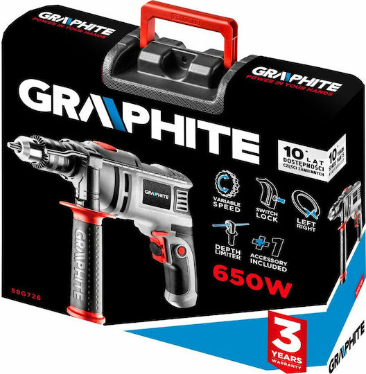 Graphite Impact Drill 650W with Case