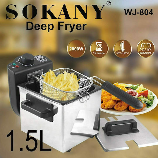 Sokany WJ-804 Deep Fryer 1.5lt Silver