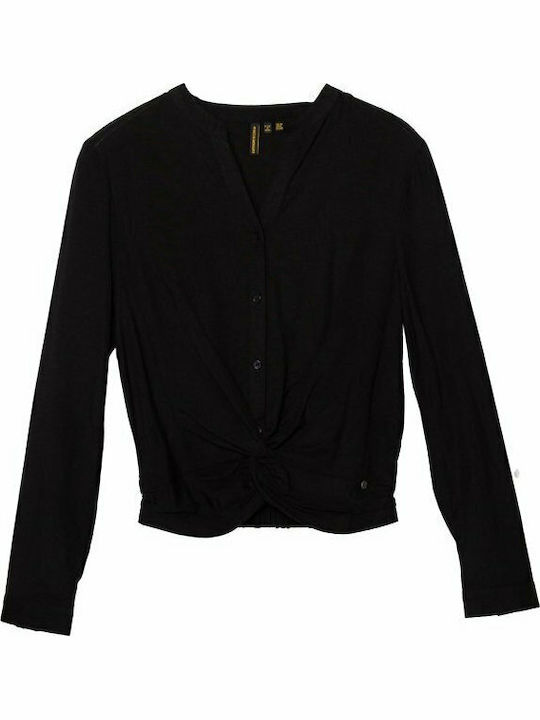 Dana Women's Monochrome Long Sleeve Shirt Black