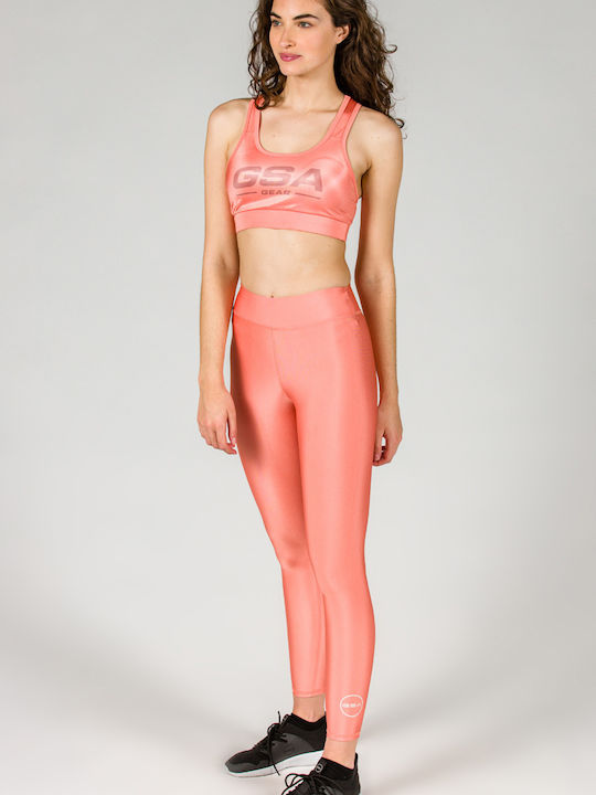 Glow 7/8 17-27089-48 Training Women's Cropped Leggings Shiny & High Waist Orange