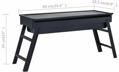 vidaXL Portable Charcoal Grill 57cmx19cm