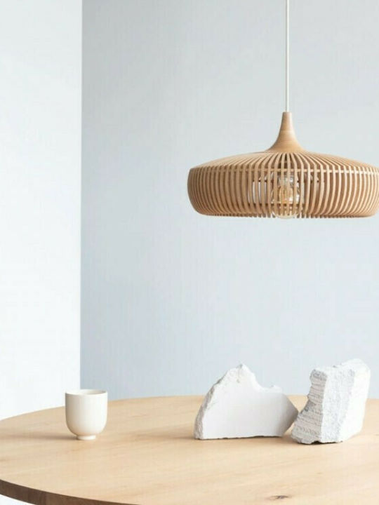Umage Clava Dine Wood Στρογγυλό Καπέλο Φωτιστικού Μπεζ με Διάμετρο 43cm