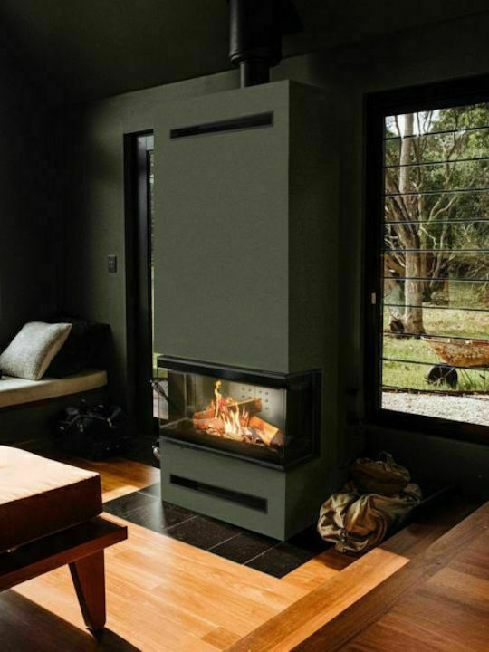 Kratki NBC BSL P 680 280 Ενεργειακό Τζάκι Ξύλου Αερόθερμο 7kW Τρίπλευρο με Ανοιγόμενη Πόρτα
