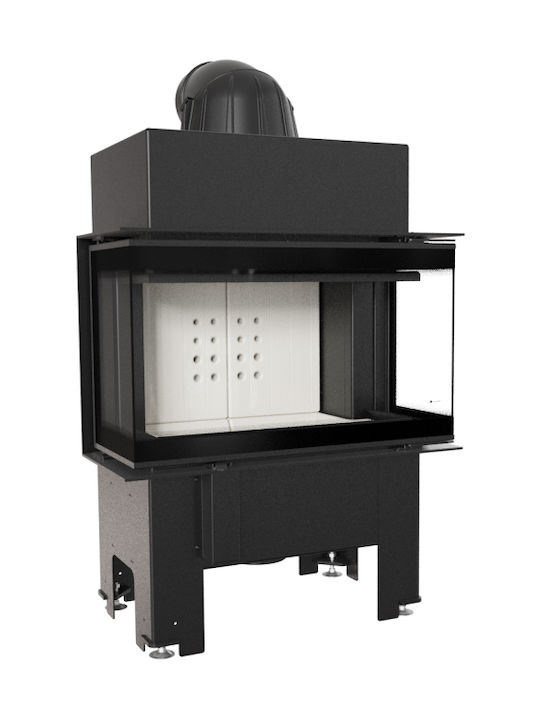 Kratki NBC BSL P 680 280 Ενεργειακό Τζάκι Ξύλου Αερόθερμο 7kW Τρίπλευρο με Ανοιγόμενη Πόρτα Black