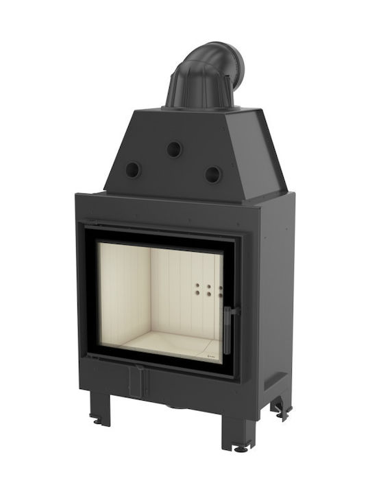 Kratki MBZ PF Wood Fireplace Insert Fan Heater with Straight Window 13kW Black
