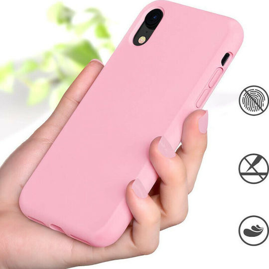 Hurtel Umschlag Rückseite Silikon Rosa (iPhone XR)