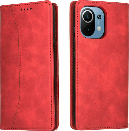 Bodycell PU Leather Wallet Synthetic Leather Red (Xiaomi Mi 11 Lite / 11 Lite 5G / 11 Lite 5G NE) 04-00663