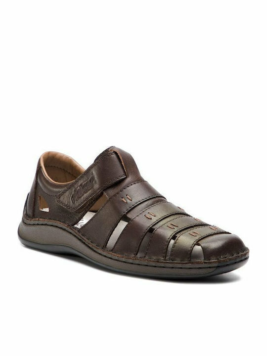 Leder Herrensandalen in Braun Farbe