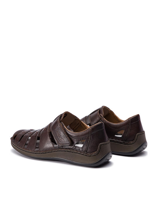 Leder Herrensandalen in Braun Farbe