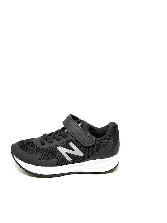 Kids Sports Shoes Running with Hoop & Loop Closure Black