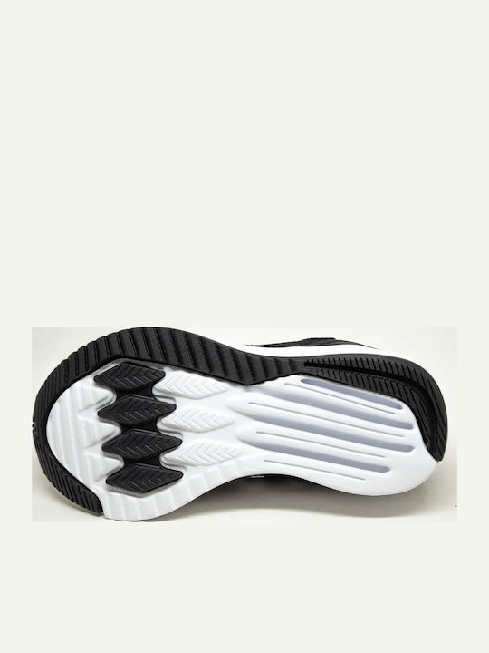 Kids Sports Shoes Running with Hoop & Loop Closure Black