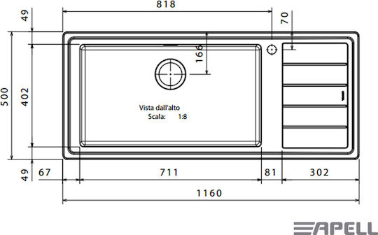 Apell Linear Plus LNP1161L Ένθετος Inox Σατινέ Μ100xΠ50cm Ασημί Apell Linear Plus LNP1161L Ένθετος Inox Σατινέ Μ100xΠ50cm Ασημί