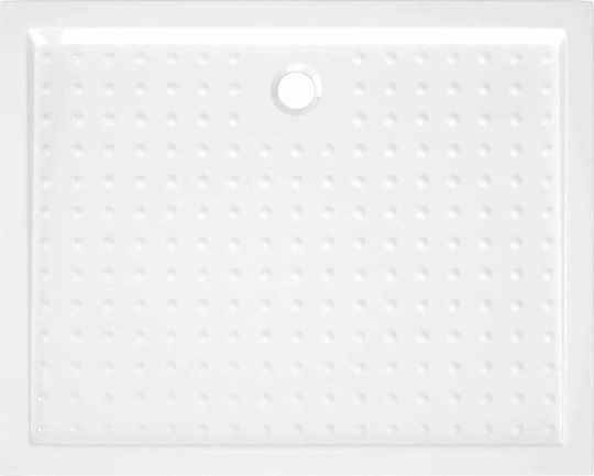 vidaXL Ορθογώνια Ακρυλική Ντουζιέρα 80x100cm Λευκή