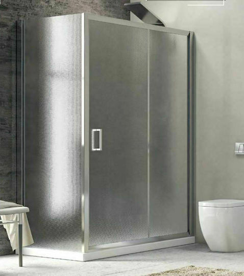 Karag New Flora 500 Διαχωριστικό Ντουζιέρας με Συρόμενη Πόρτα 120x180cm Fabric Χρωμέ