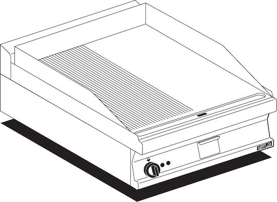 Lotus Ηλεκτρικό Πλατώ Ψησίματος 60x70.5x28cm 7.4kW με Λεία & Ραβδωτή Πλάκα