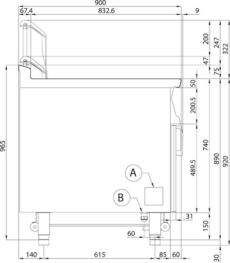 Lotus Elektrische Fritteuse 22.65kW Kapazität 12.5Es 40x90x90cm