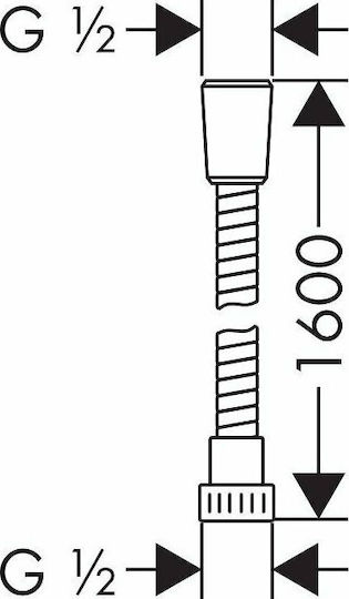 Hansgrohe Metaflex Σπιράλ Ντουζ Πλαστικό