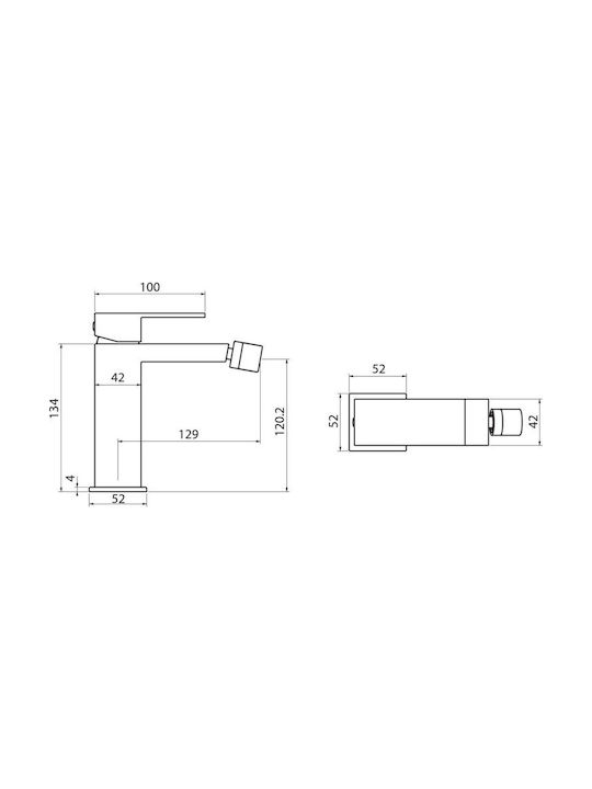 Karag Delos E02FB382-CP Bidet Faucet Silver