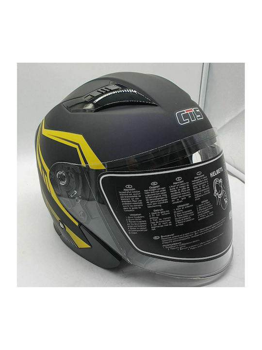 Citystar CTS 630 Jet Helmet ECE 22.05 1315gr Black/Yellow Fluo